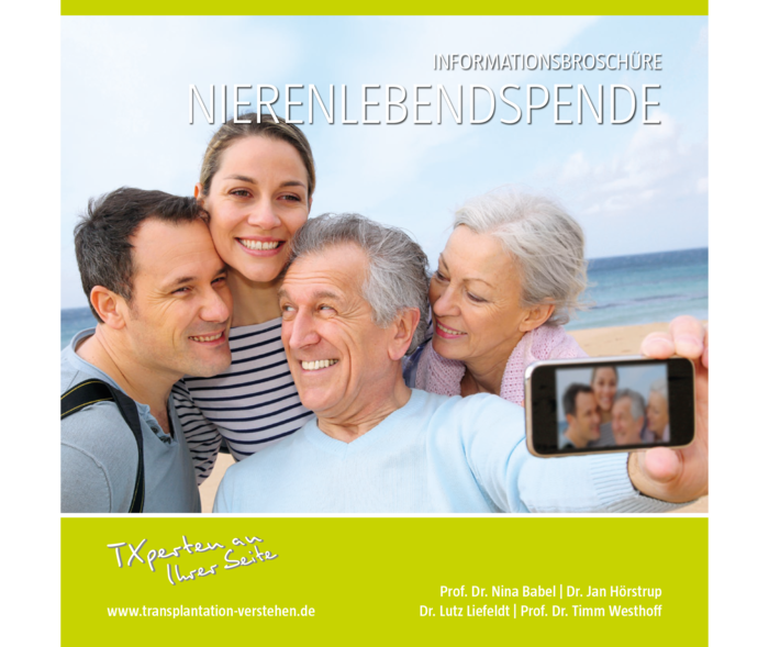 Titelblatt der Broschüre „Nierenlebendspende“.