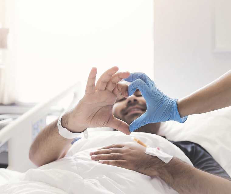 Ein Organspender nach der Transplantation im Krankenhaus